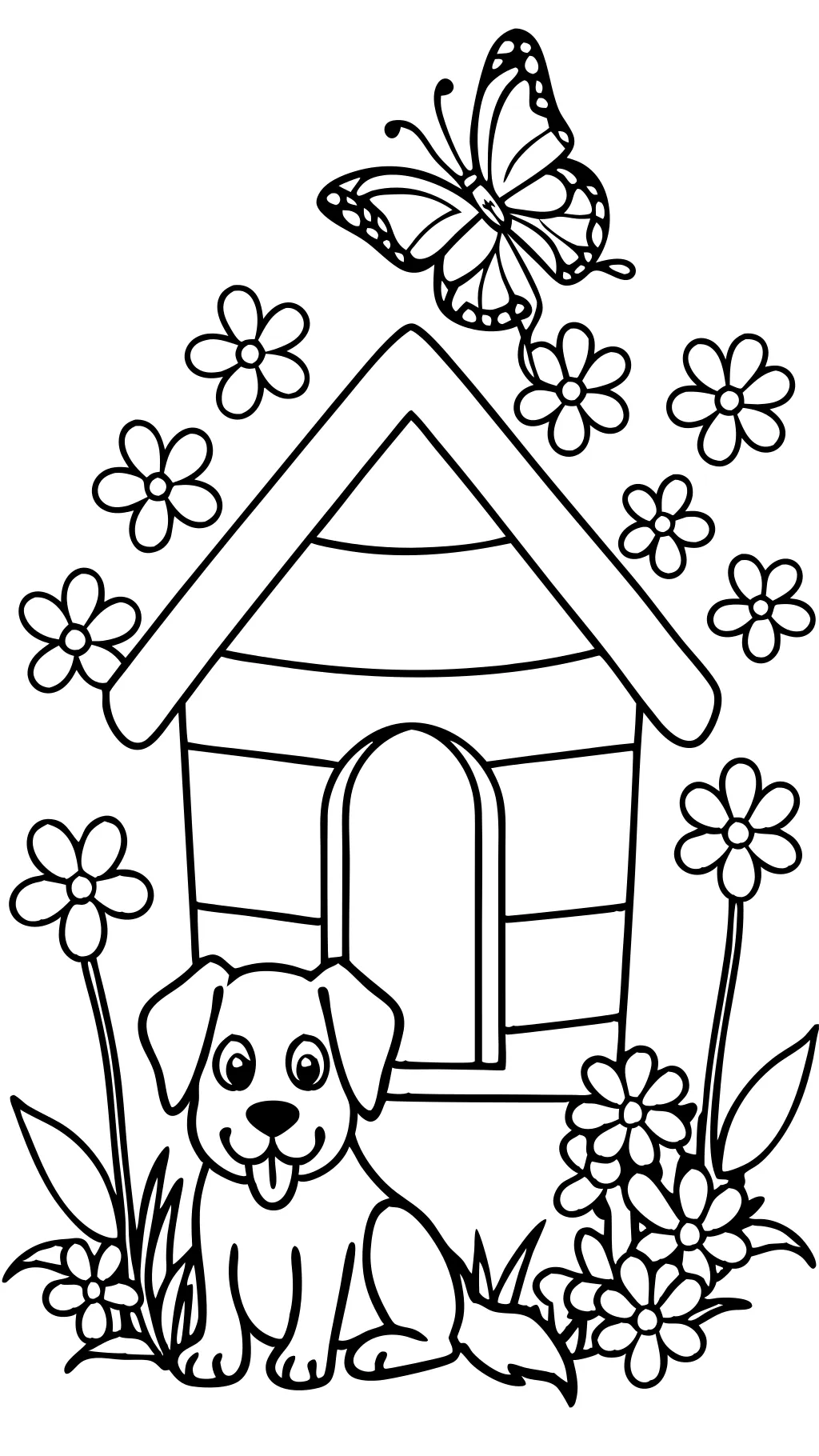 Página para colorear de Doghouse